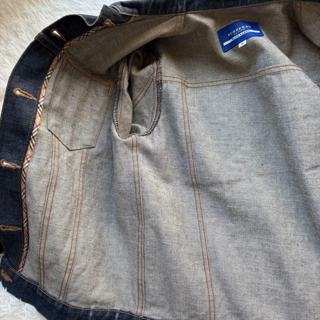バーバリーブルーレーベル　デニムジャケット　ノバチェック　38 Mサイズ