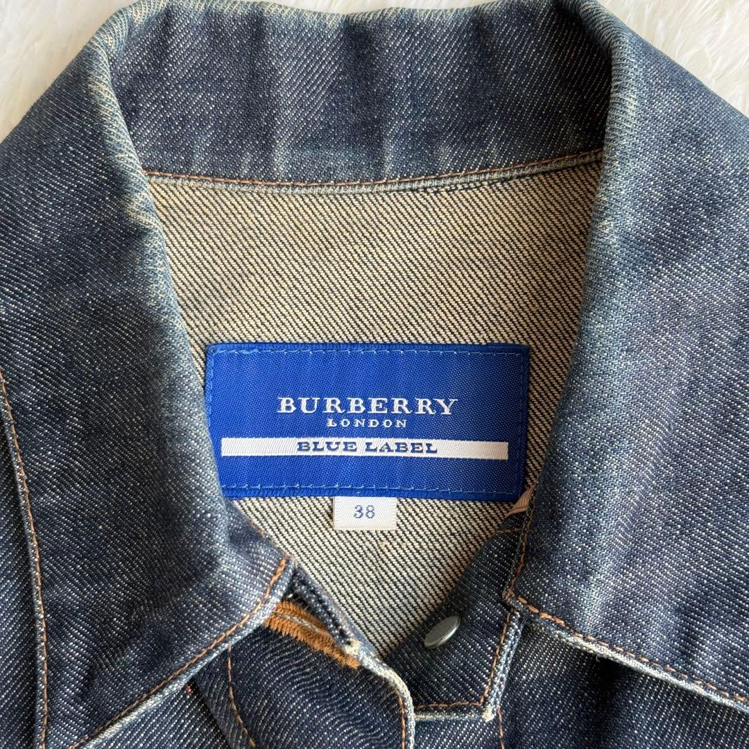 バーバリーブルーレーベル　デニムジャケット　ノバチェック　38 Mサイズ