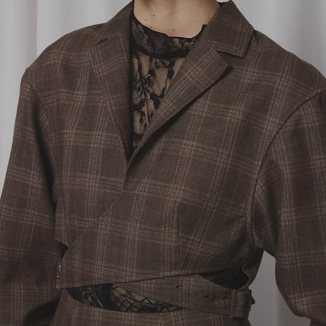 ワンピース WAIST CROSS CHECK DRESS