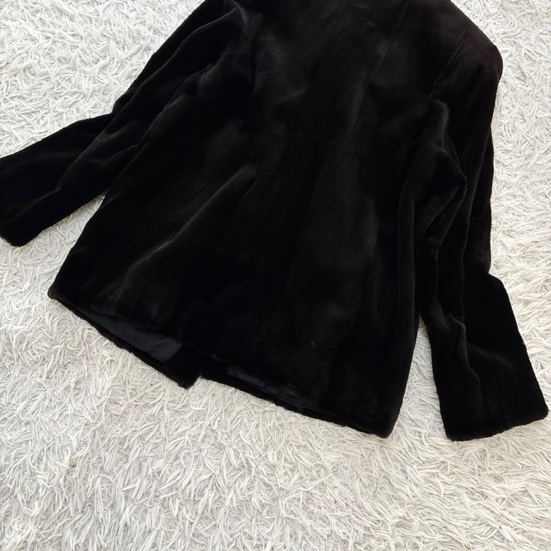 アルティマ シェアード ミンク ブラック系 本毛皮 コート 毛並み◎