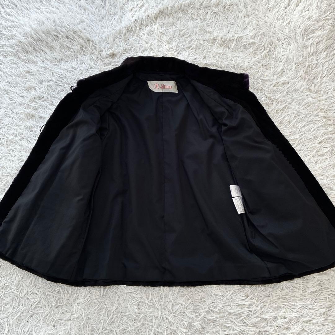 アルティマ シェアード ミンク ブラック系 本毛皮 コート 毛並み◎