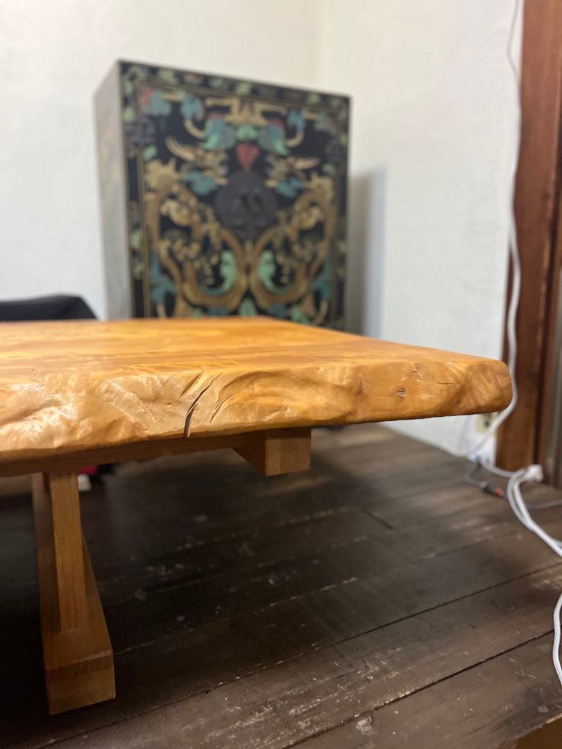 KM 天然木 白栃一枚板テーブル 高級家具