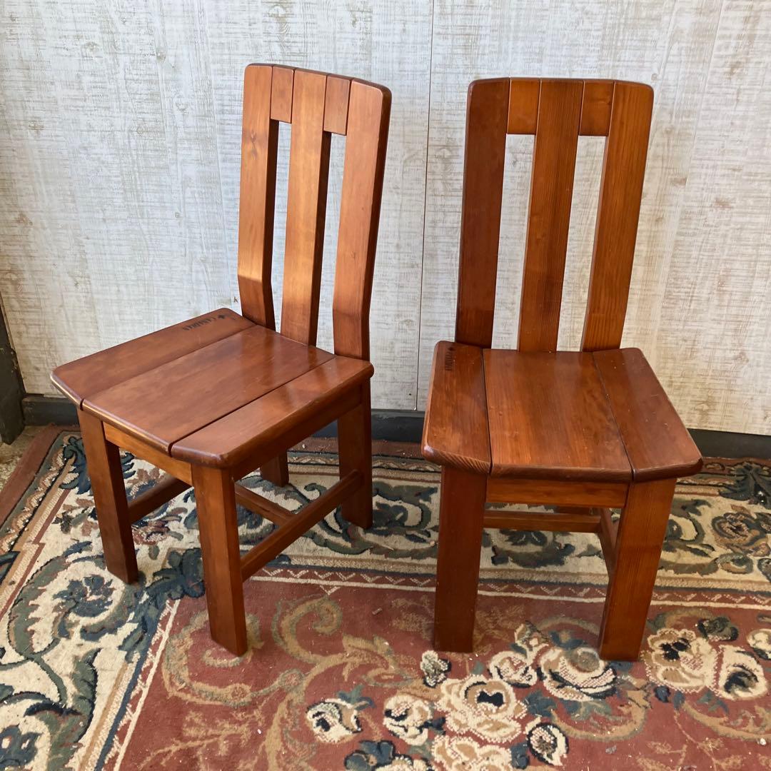 ①② 二脚 北欧レトロ カナディアン 木製椅子 ダイニングチェア ビンテージ