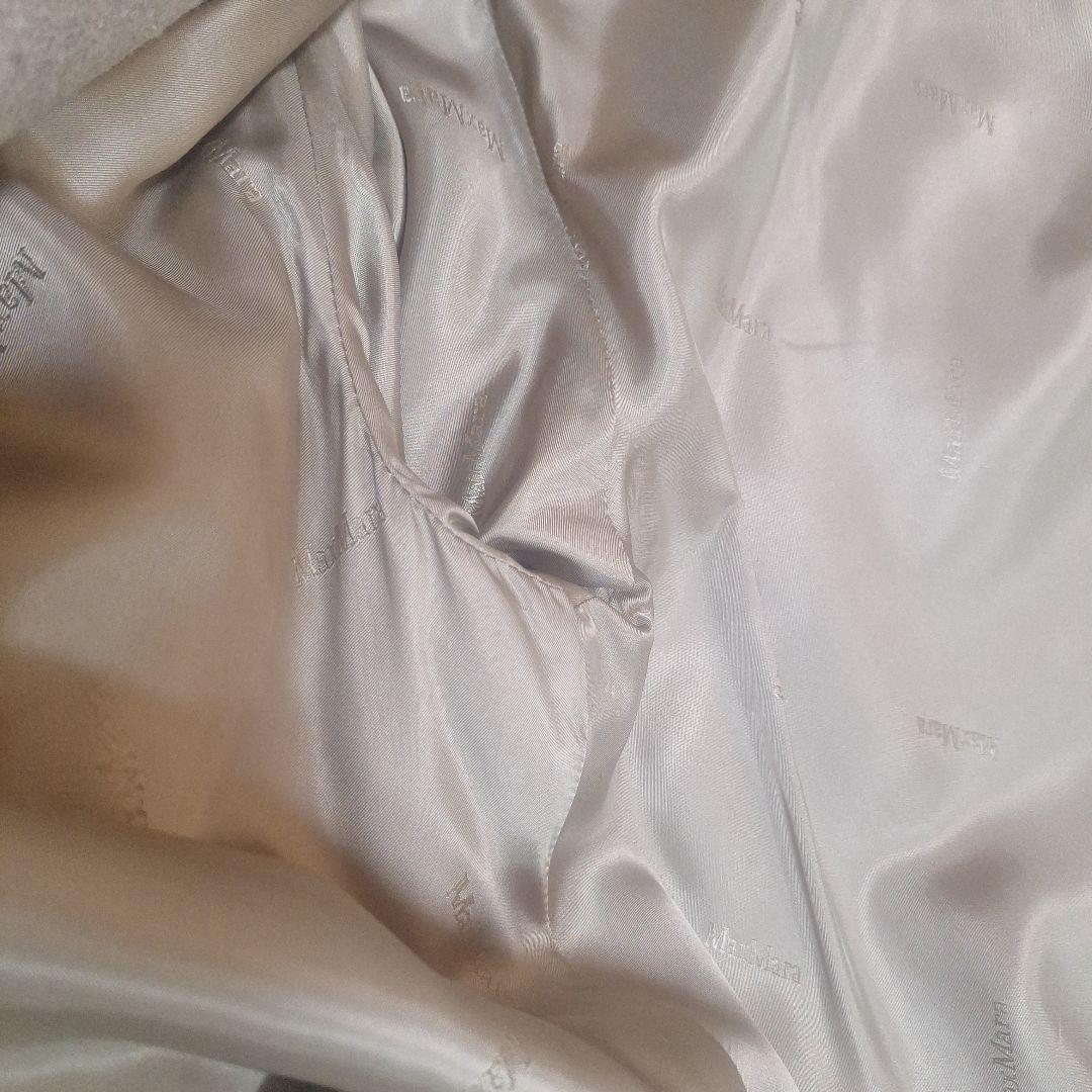 マックスマーラ グレーベージュ ファー襟 ロングコート