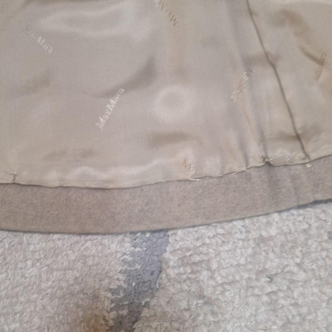 マックスマーラ グレーベージュ ファー襟 ロングコート