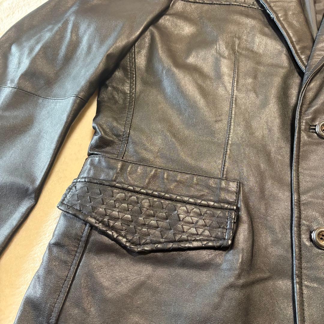 santafe レザー テーラードジャケット イントレチャート size 50