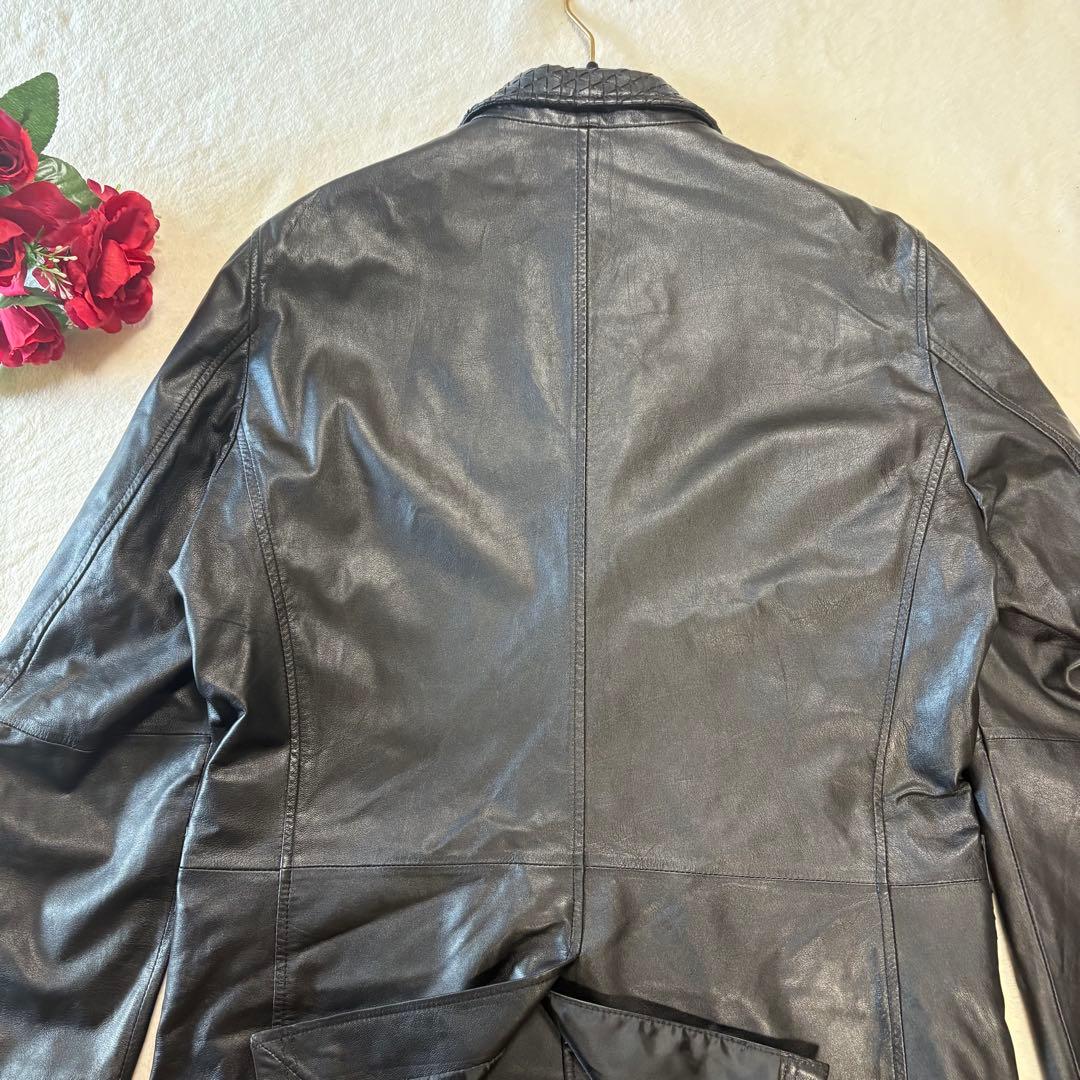santafe レザー テーラードジャケット イントレチャート size 50