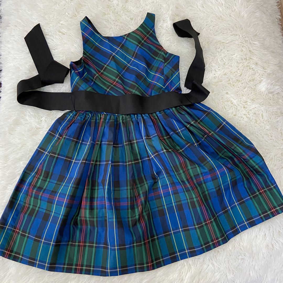 超美品　POLO RALPH 女の子フォマルドレスワンピース　チェック 8才