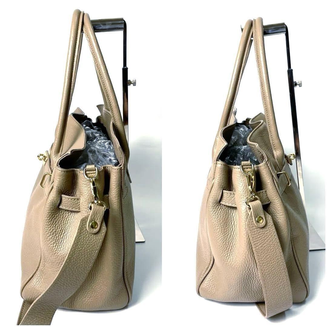 専用【極美品】オウレンティ2way トートバッグ ターンロック シボ革 ベージュ