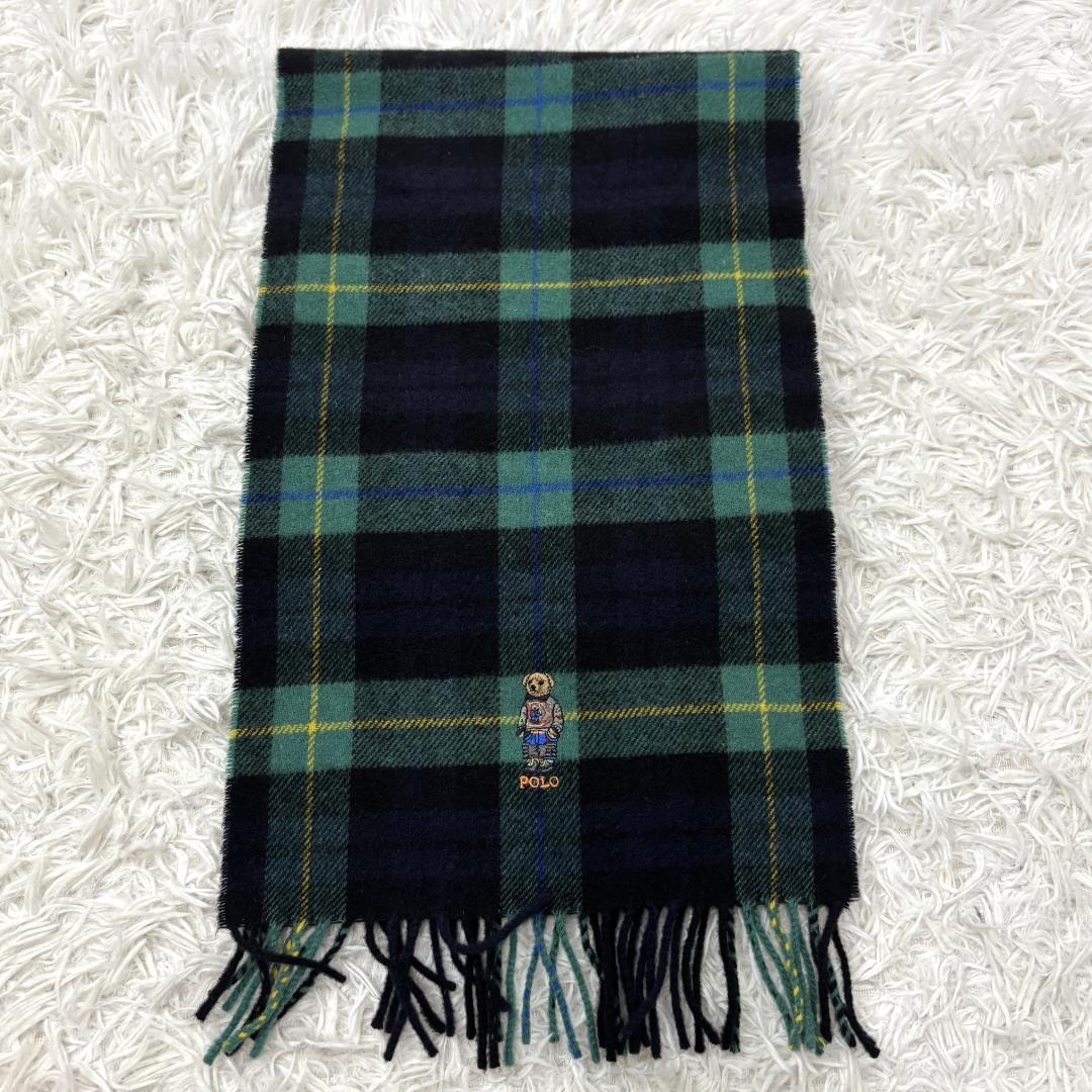 ポロラルフローレン　ベア刺繍　マフラーウール　イタリア製