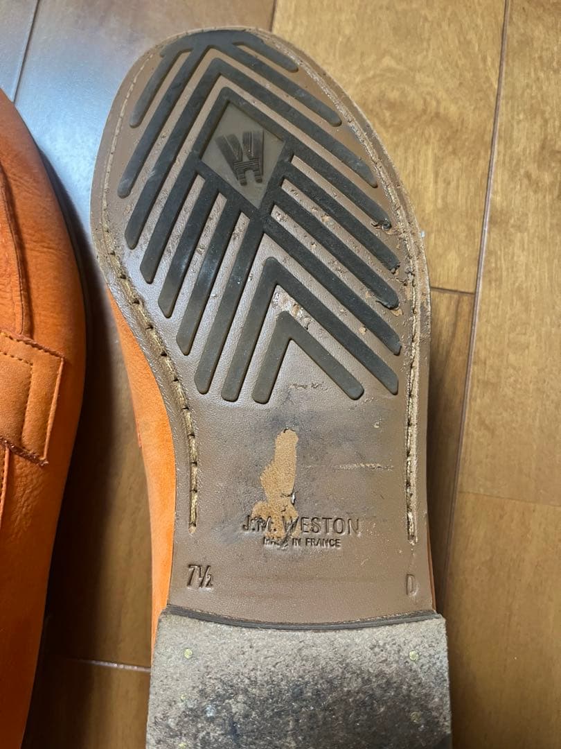 J.M. WESTON オレンジ ローファー 7.5