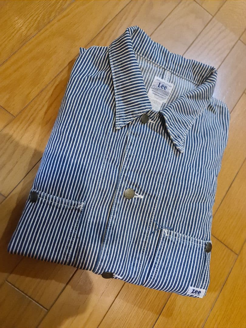 ★90s Leeヒッコリーストライプカバーオールジャケット0412美品