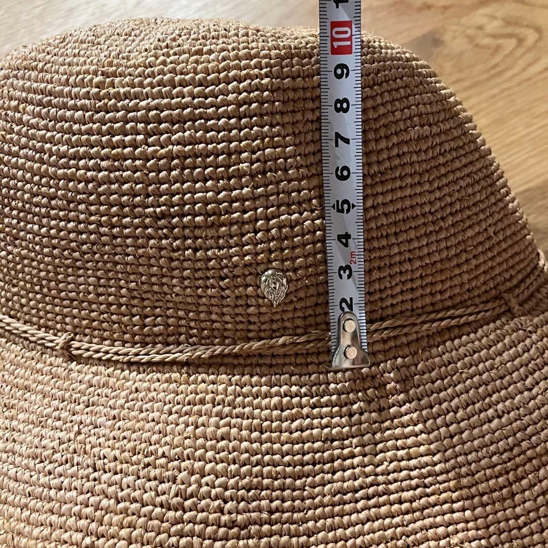 【ここ】HELEN KAMINSKI ベージュ 麦わら帽子 収納袋付き