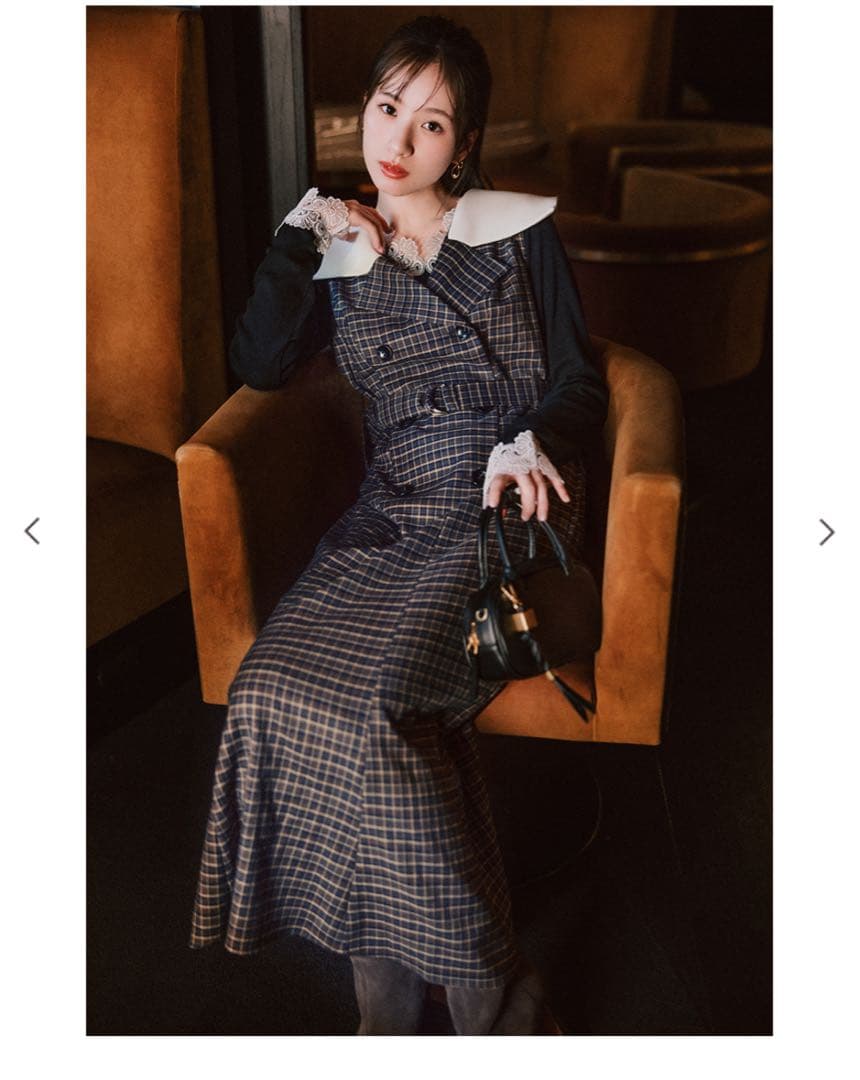 LILLIAN CARAT/COCO DEAL バイカラージャケットワンピース