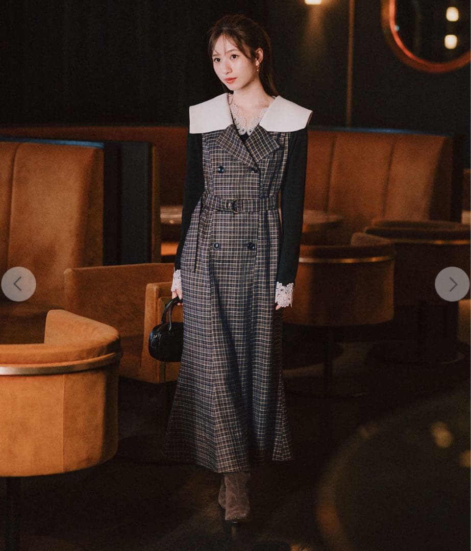 LILLIAN CARAT/COCO DEAL バイカラージャケットワンピース