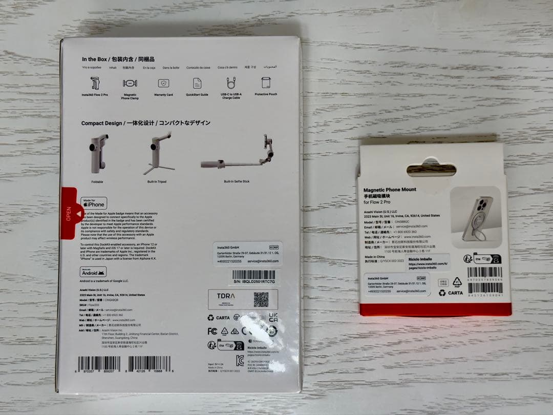 【新品未開封】insta360 flow 2 pro +磁気マウント