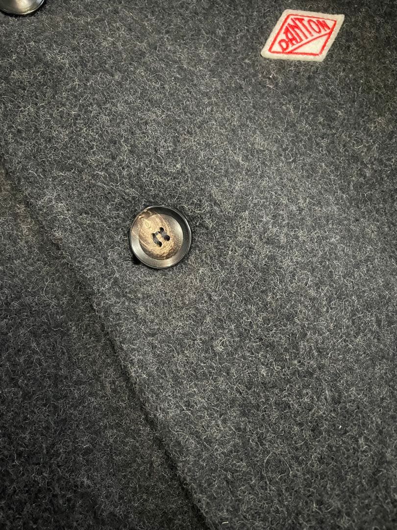 ダントン ウールモッサノーカラーコート グレージュ サイズ38