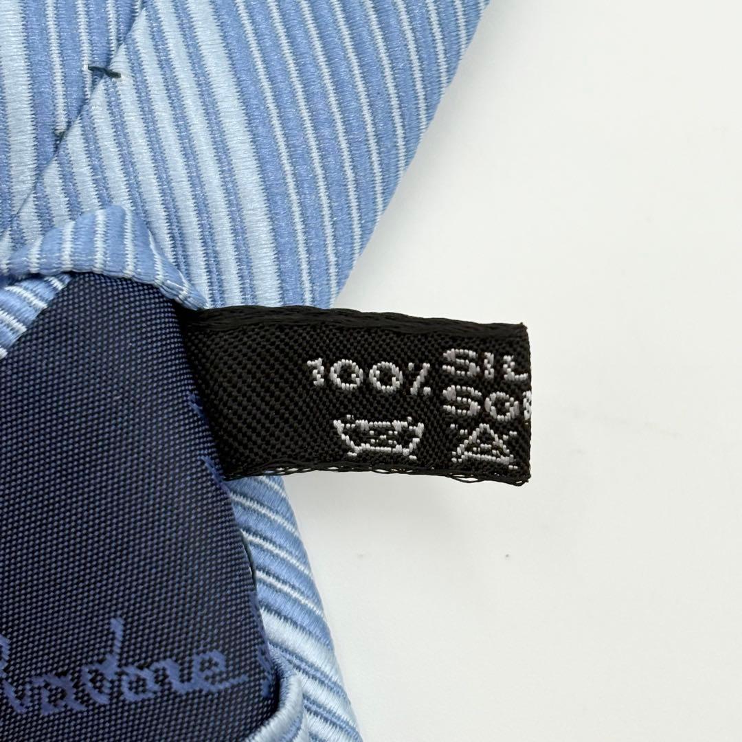 【未使用タグ付】フェラガモ ネクタイ リブジャカード織 ストライプ ブルー