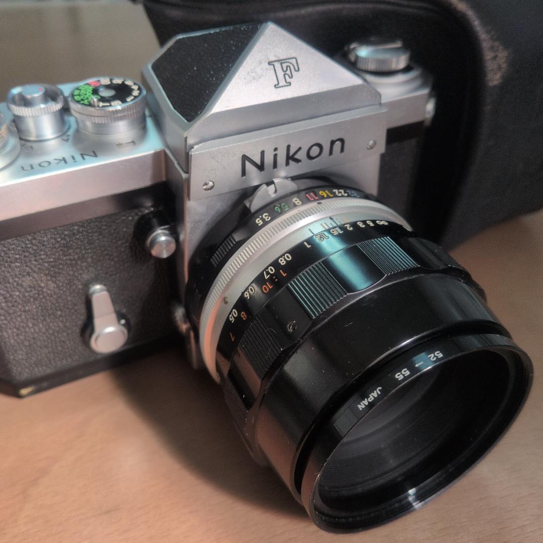 Nikon F、Micro-Nikkor Auto 55mm（レンズ・カバー付