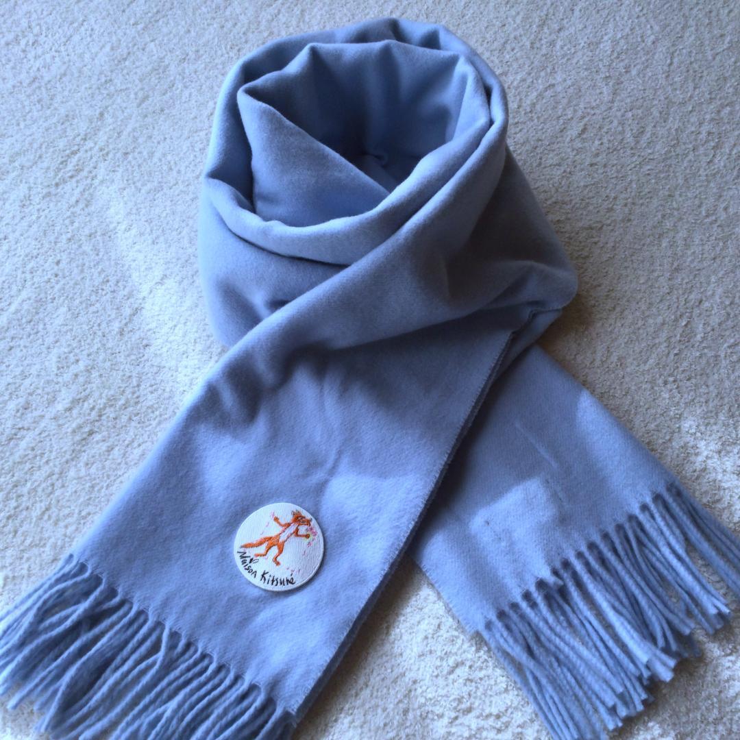 美品　 メゾンキツネ　大判ストール　オンリーフラワーフォクス　メンズ　レディース