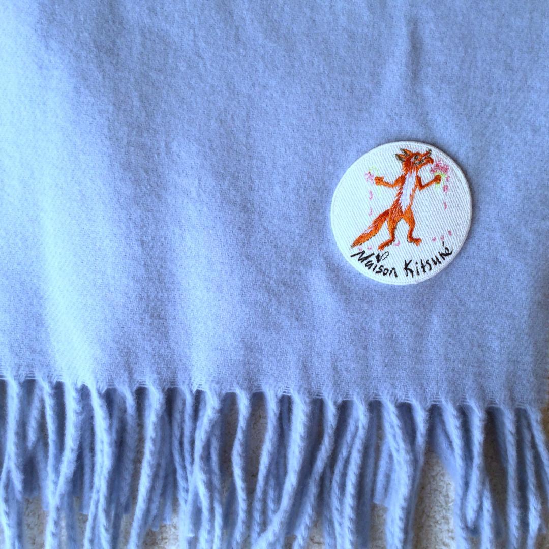 美品　 メゾンキツネ　大判ストール　オンリーフラワーフォクス　メンズ　レディース