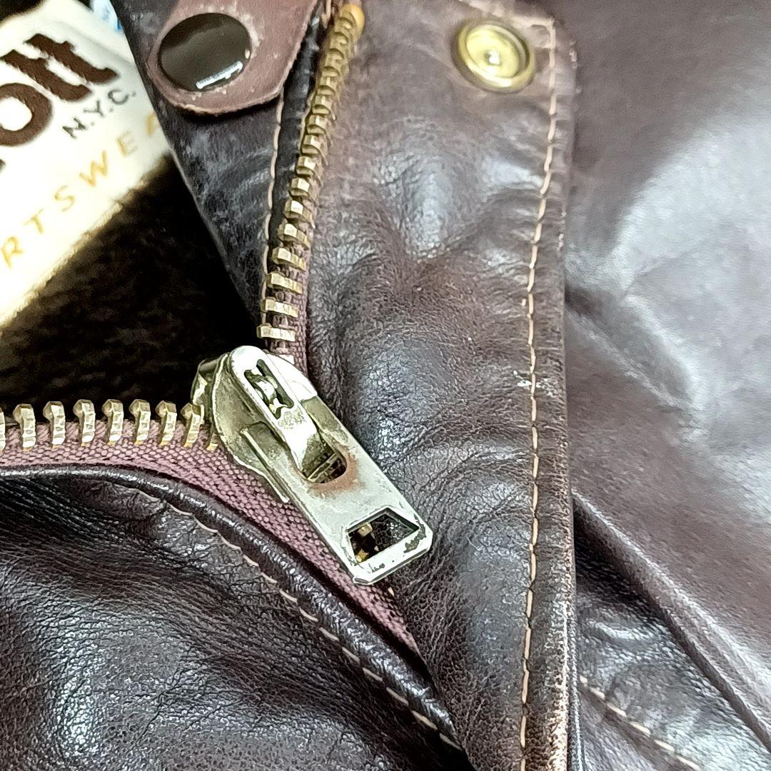 【70s80s美品】ショット　G-1　レザー フライトジャケット　ダークブラウン