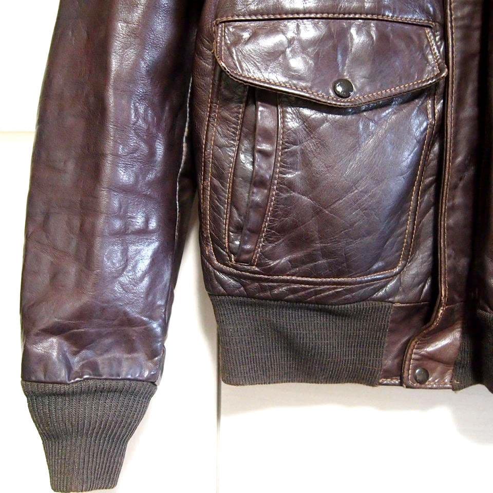 【70s80s美品】ショット　G-1　レザー フライトジャケット　ダークブラウン