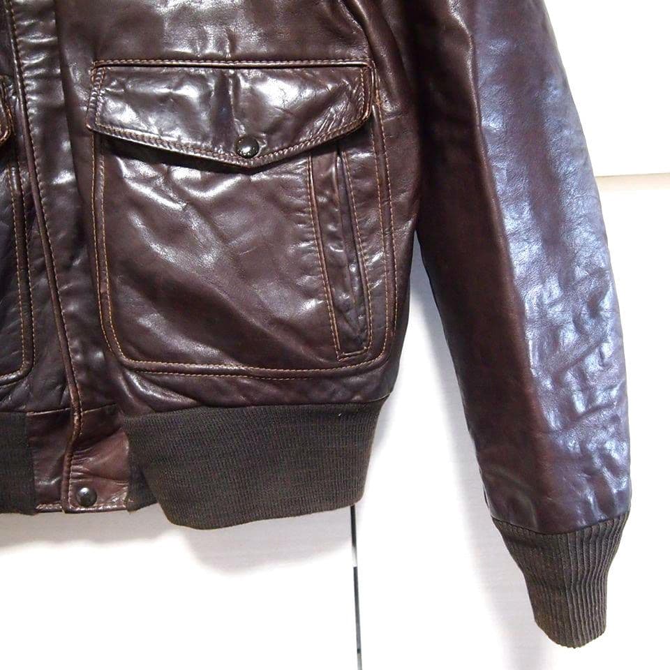 【70s80s美品】ショット　G-1　レザー フライトジャケット　ダークブラウン