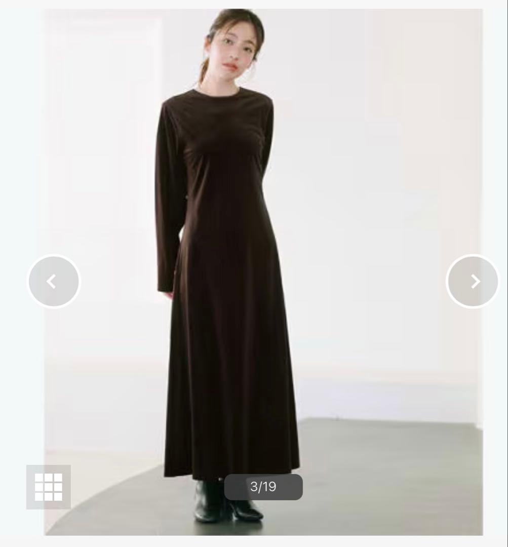 【新品未使用】ur’s yukiコラボ　ベロアワンピース　ブラウンS