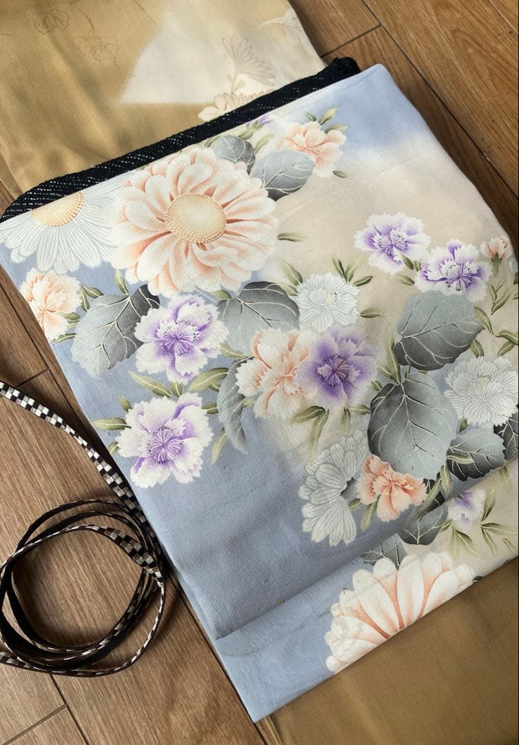 祝日セール【レア！美品】大正モダン、繊細な洋花に美しいぼかしの逸品☆正絹名古屋帯