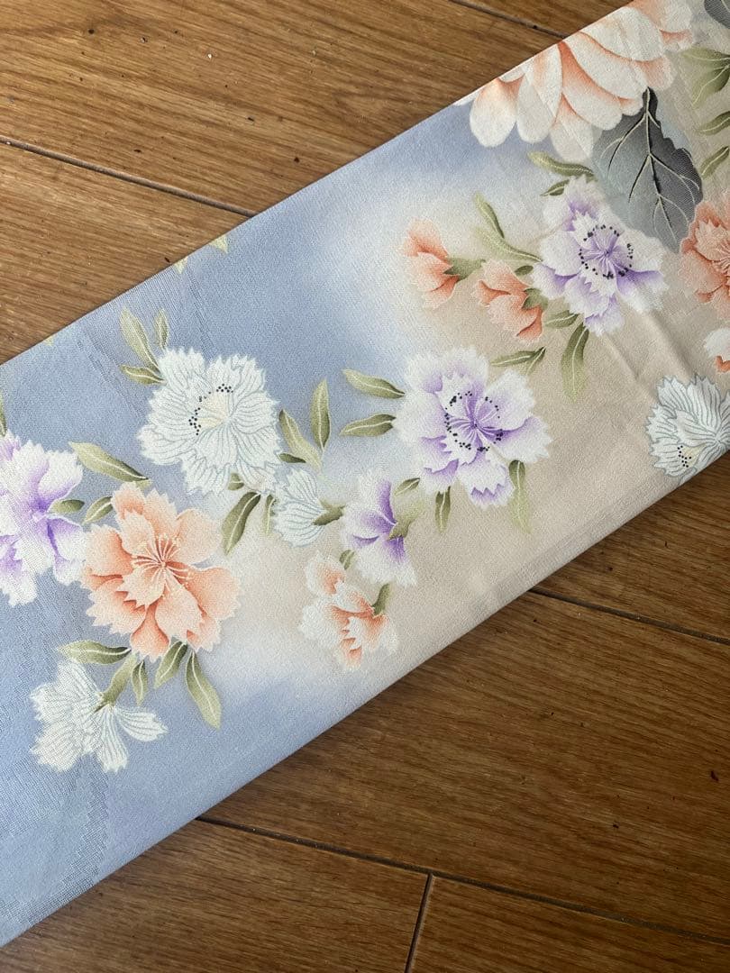 祝日セール【レア！美品】大正モダン、繊細な洋花に美しいぼかしの逸品☆正絹名古屋帯