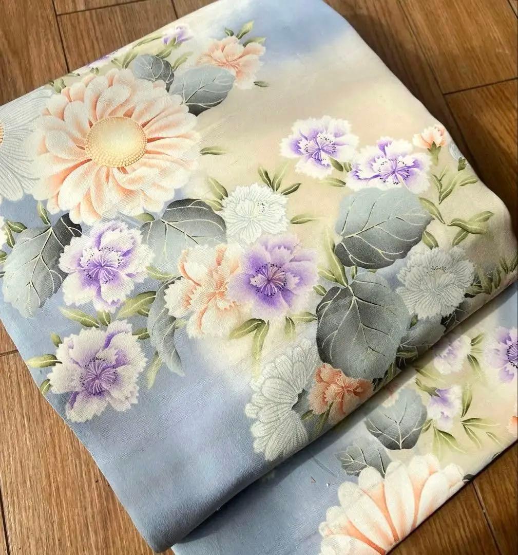 祝日セール【レア！美品】大正モダン、繊細な洋花に美しいぼかしの逸品☆正絹名古屋帯