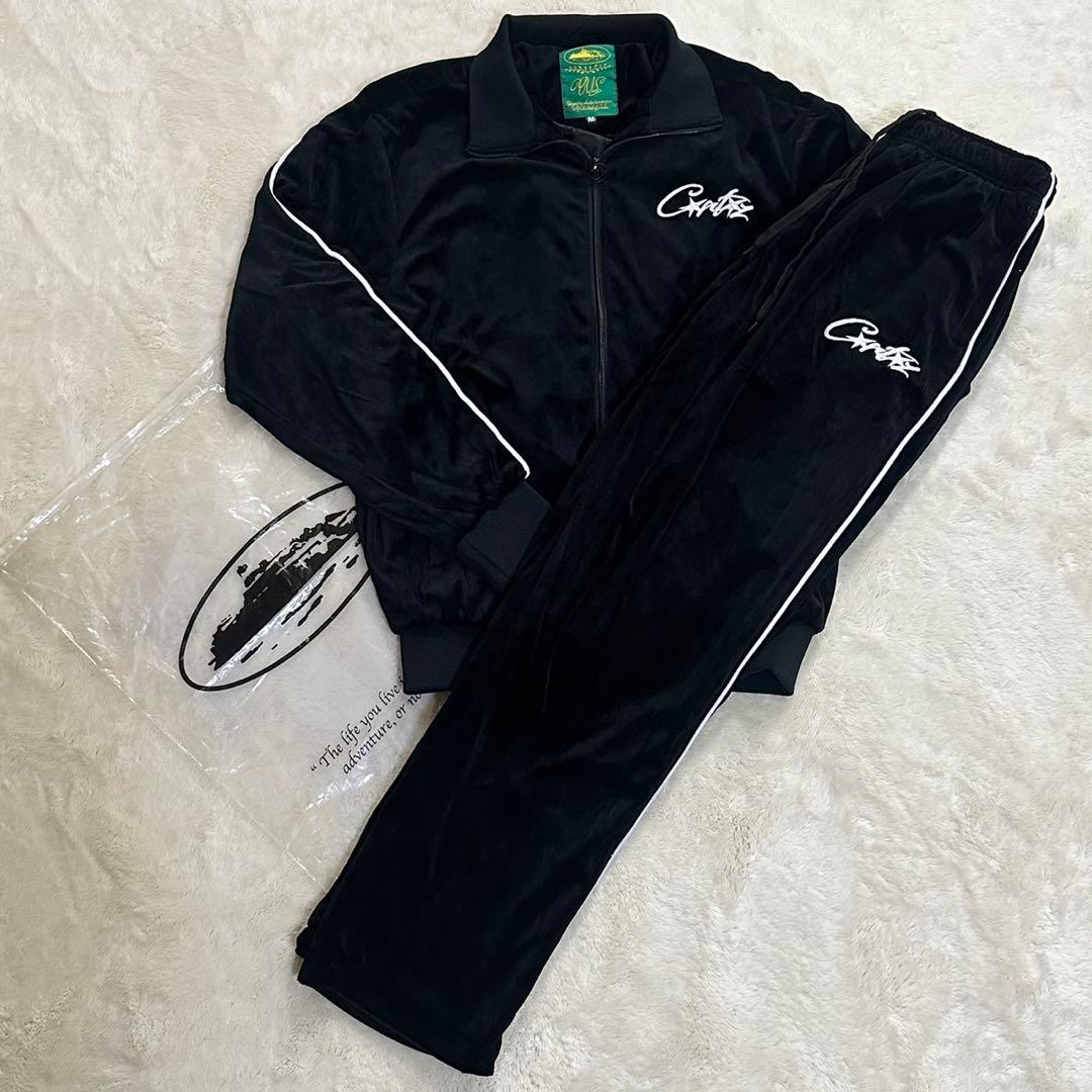 即日発送　corteiz セットアップ　ベロア　ブラック　 Sサイズ