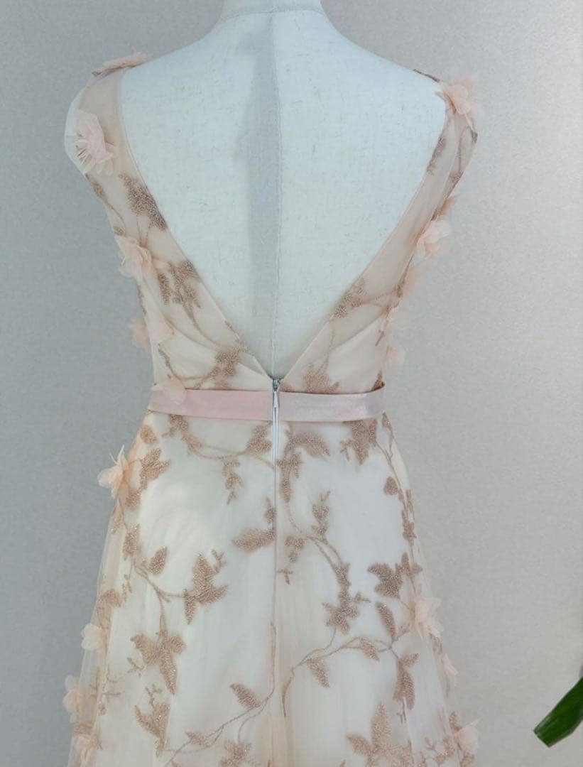 結婚式　演奏会　二次会　ドレス　ピンク　花柄　レース