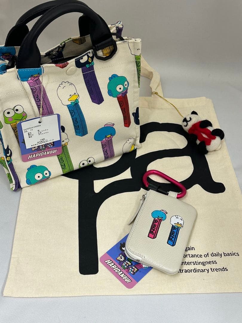 イアパピヨネ はぴだんぶい PEZ earコラボトートバッグS パス&キーケース