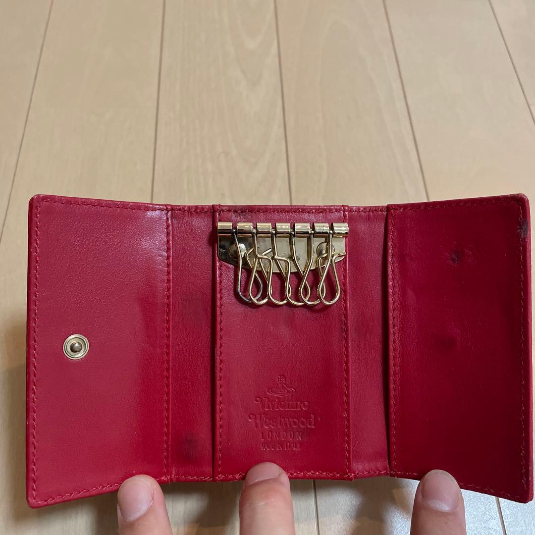 Vivienne Westwood Saffiano Key Wallet 赤