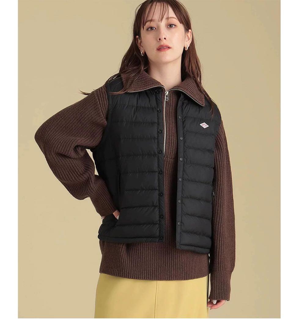 【新品】ダントン　インナーダウン　ベスト　クルーネックベスト　ブラック　S