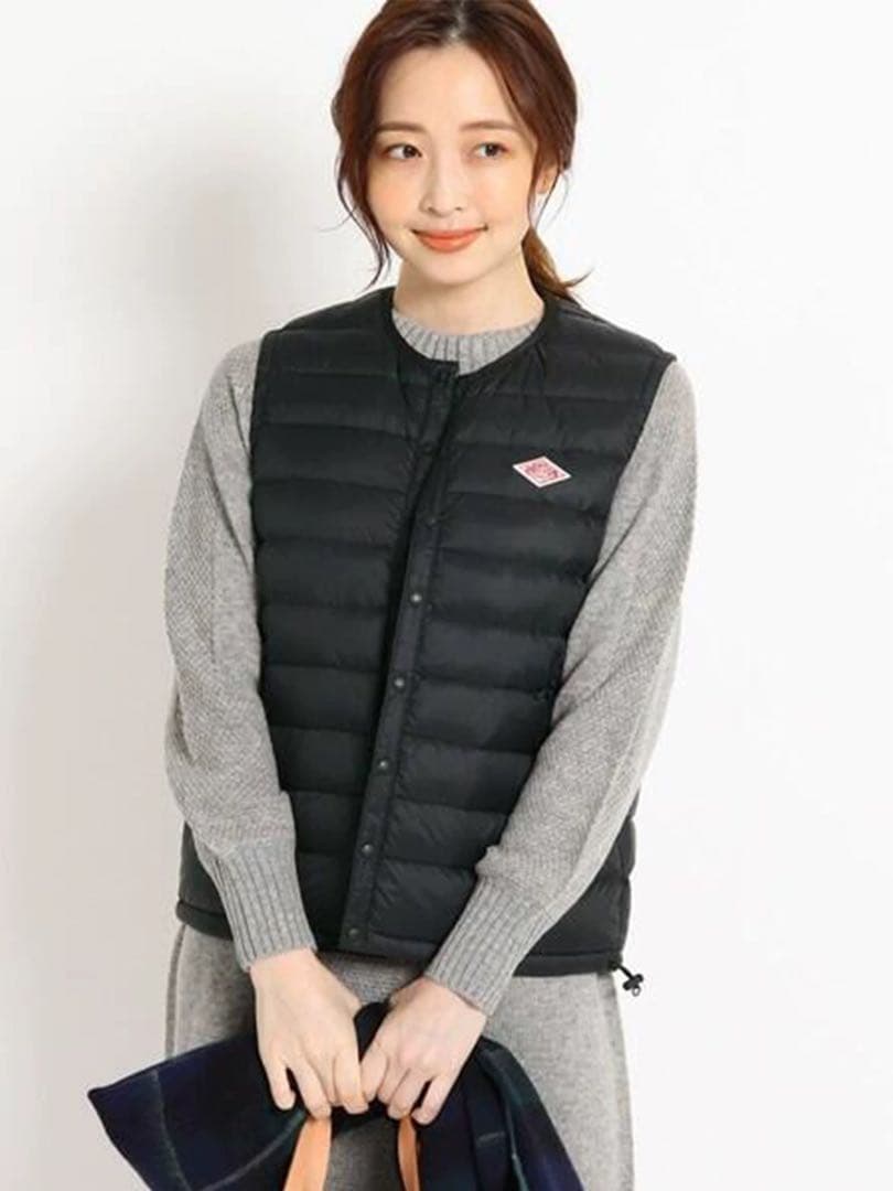 【新品】ダントン　インナーダウン　ベスト　クルーネックベスト　ブラック　S