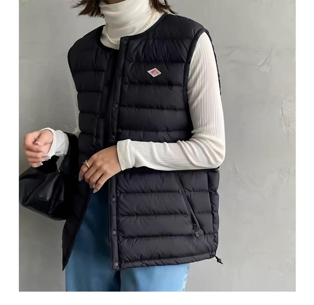 【新品】ダントン　インナーダウン　ベスト　クルーネックベスト　ブラック　S