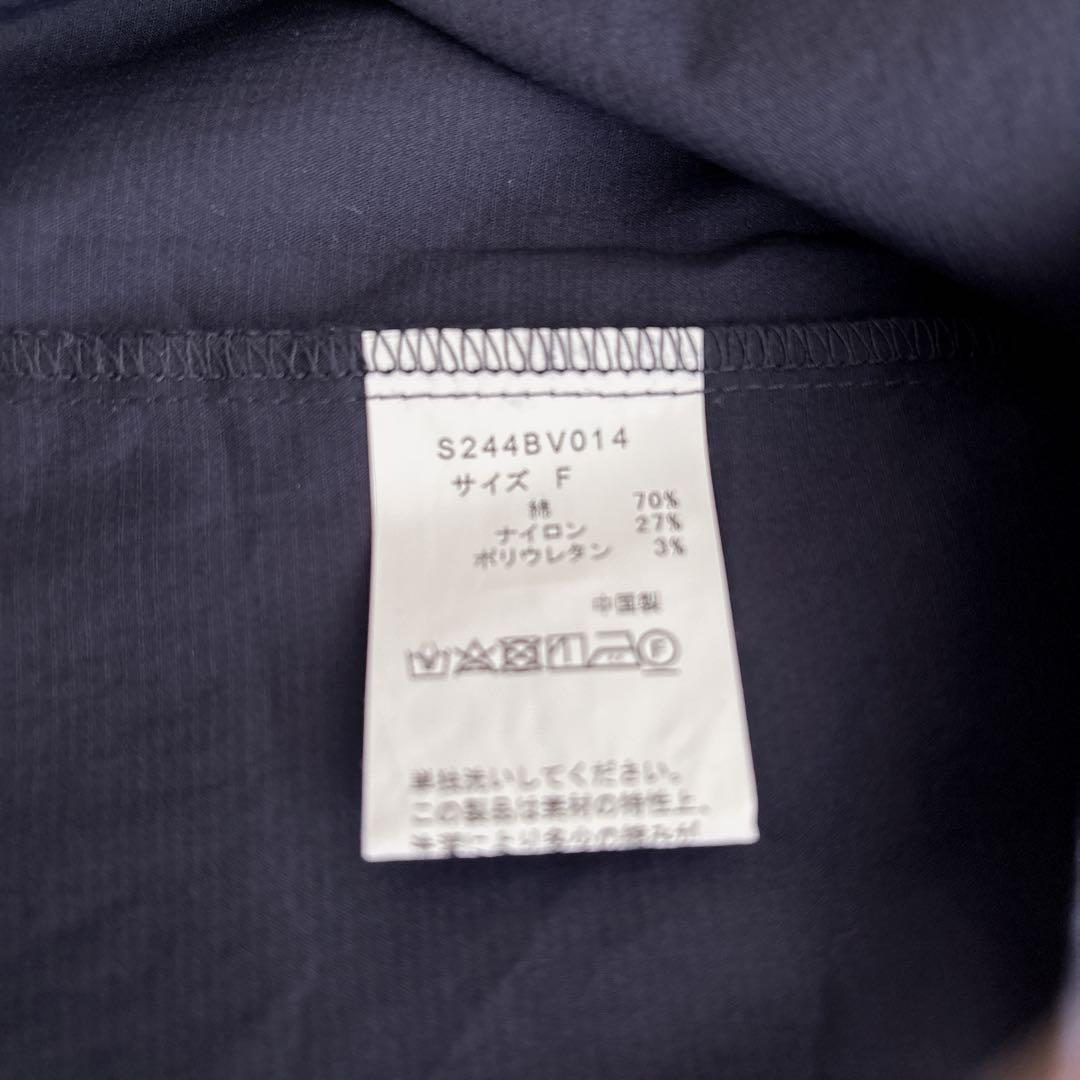 daiソーノ　フローイングフリルチュニックブラウス　ネイビー　パール