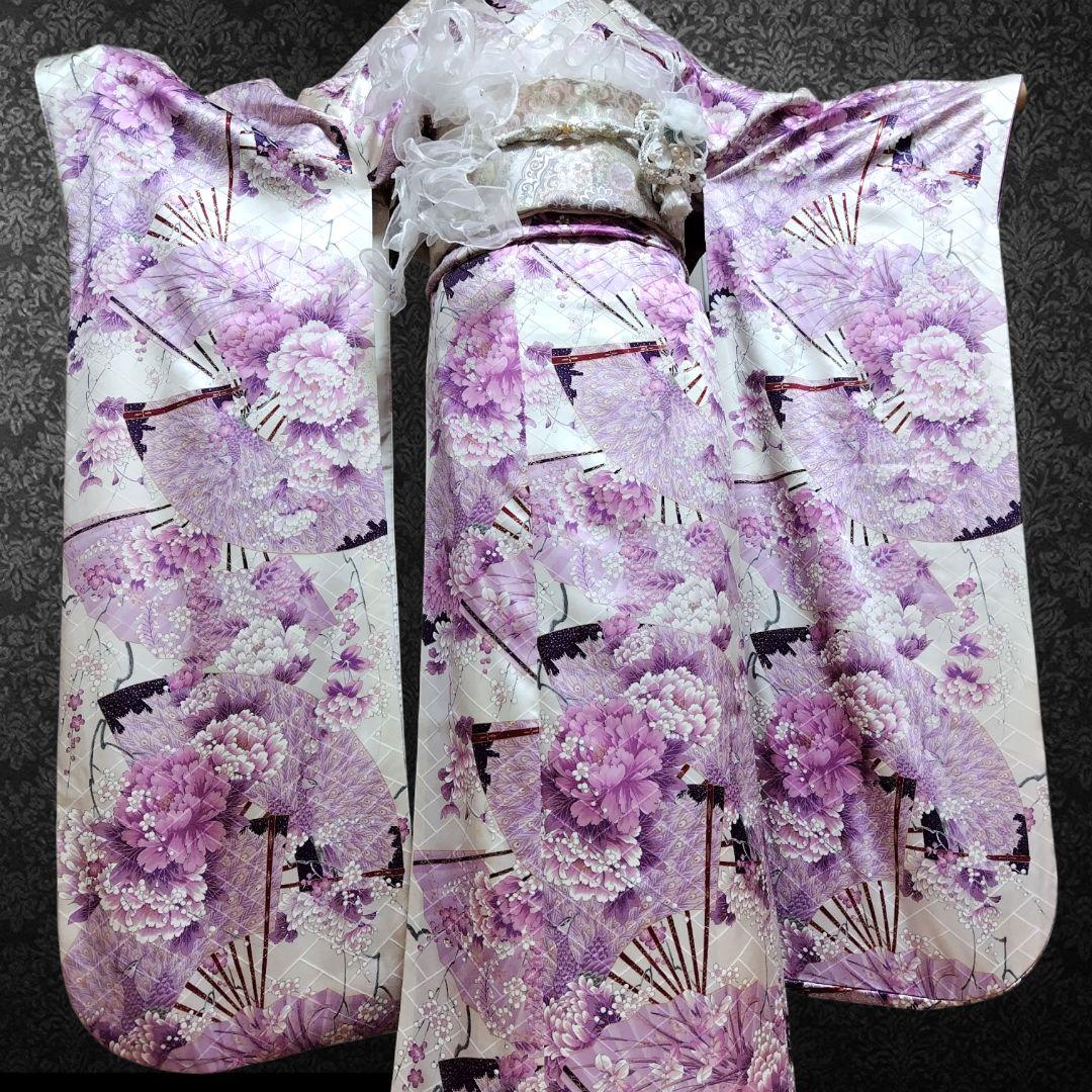 振袖フルセット(9点)・成人式・くすみ・紫・ピンク・金彩加工・胴裏正絹・逸品