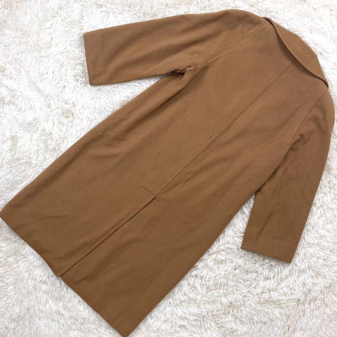 【高級】カシミヤ カシミア 100%☆ダブル ロング チェスターコート キャメル