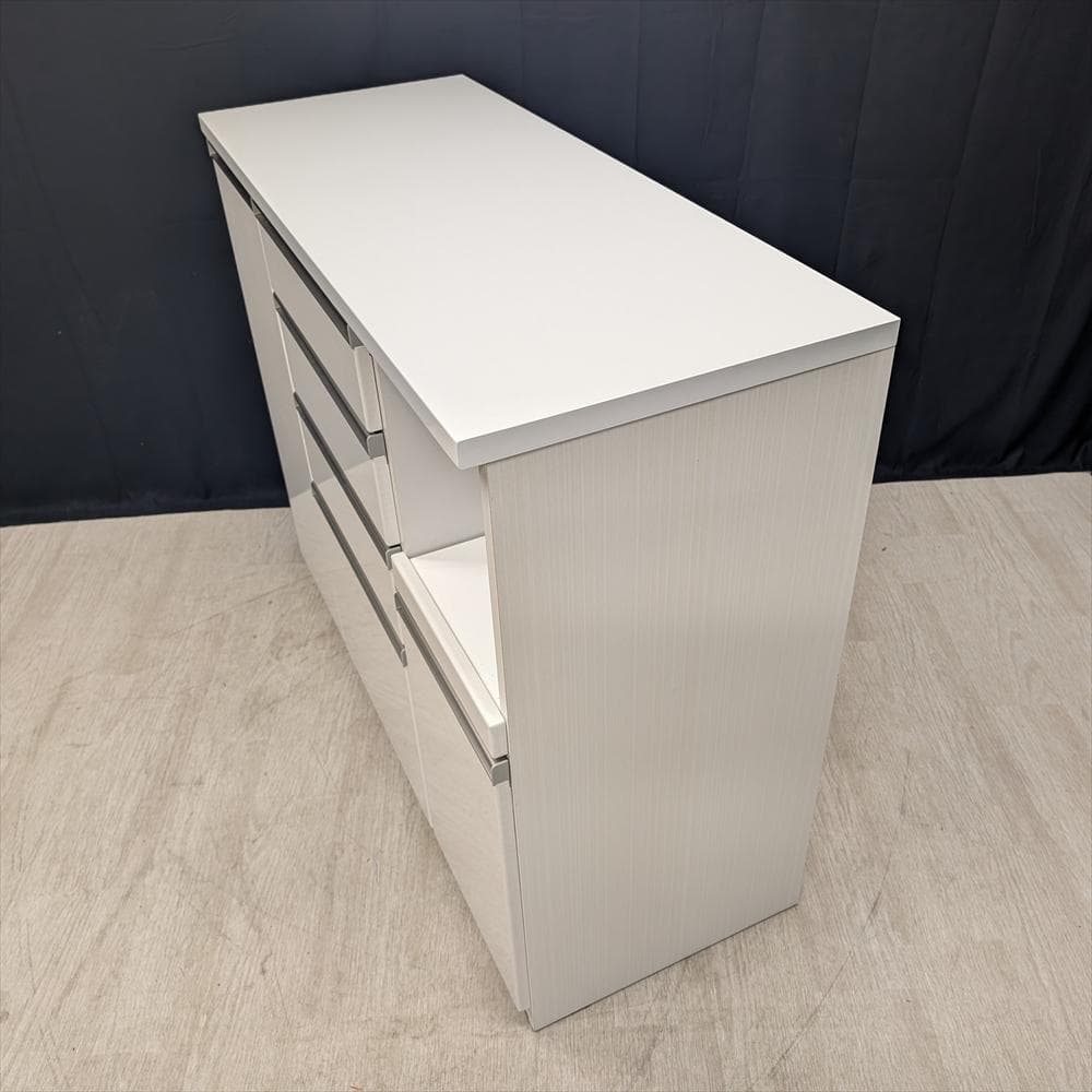 美品　三幸ジャパン　木目調　キッチンカウンター　レンジ台　食器棚　収納庫　作業台