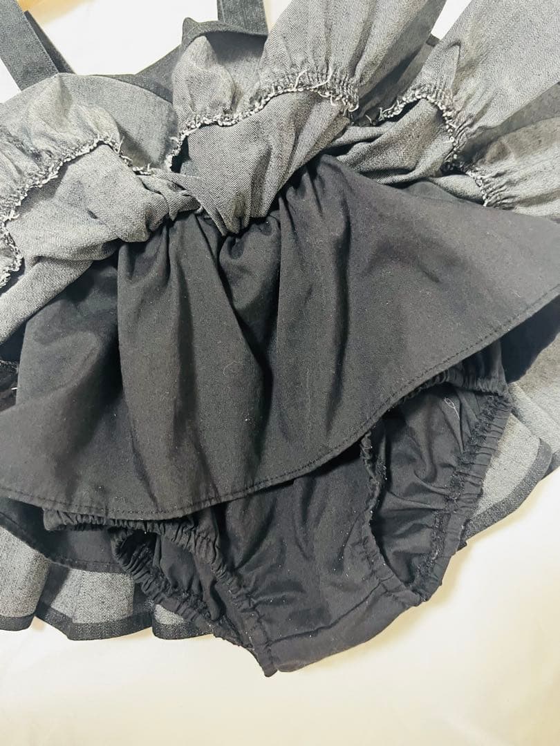 wonnyribbon ブラックフリルスカート