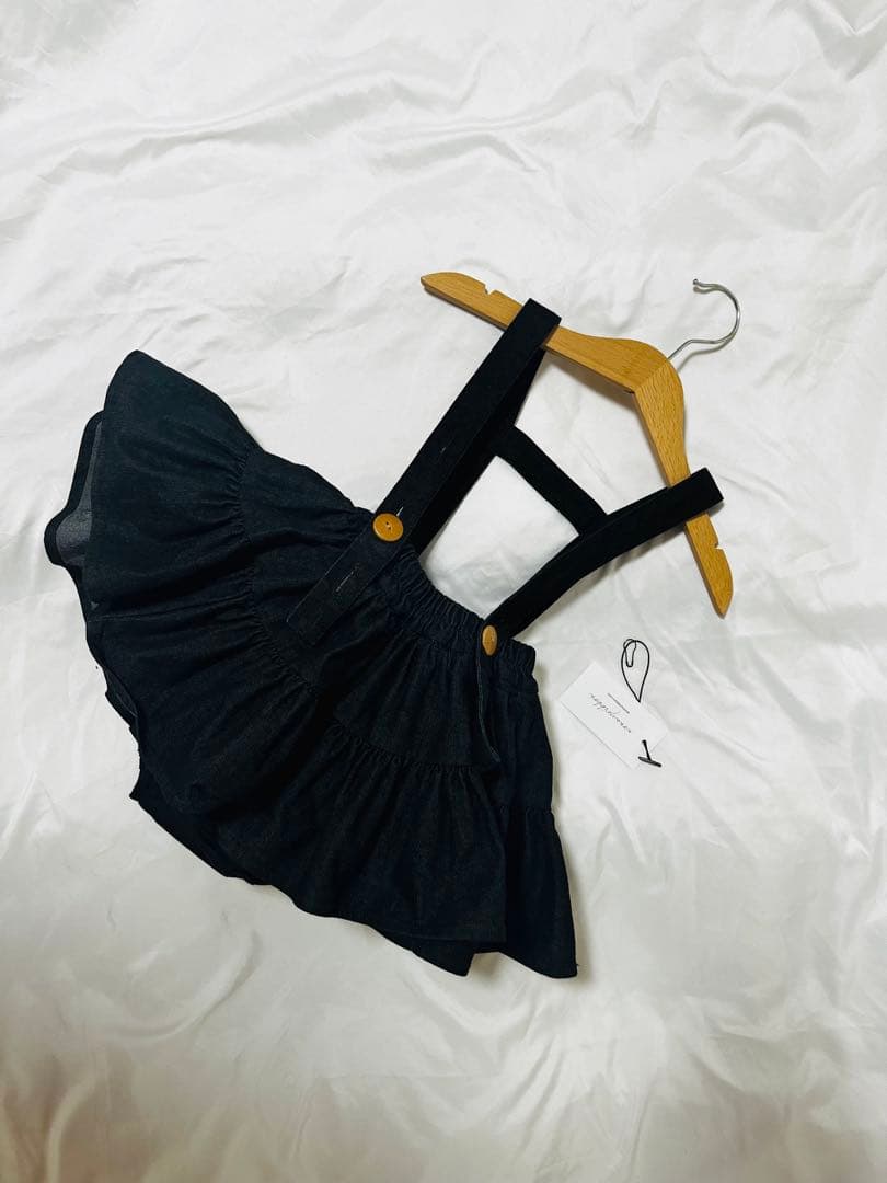 wonnyribbon ブラックフリルスカート