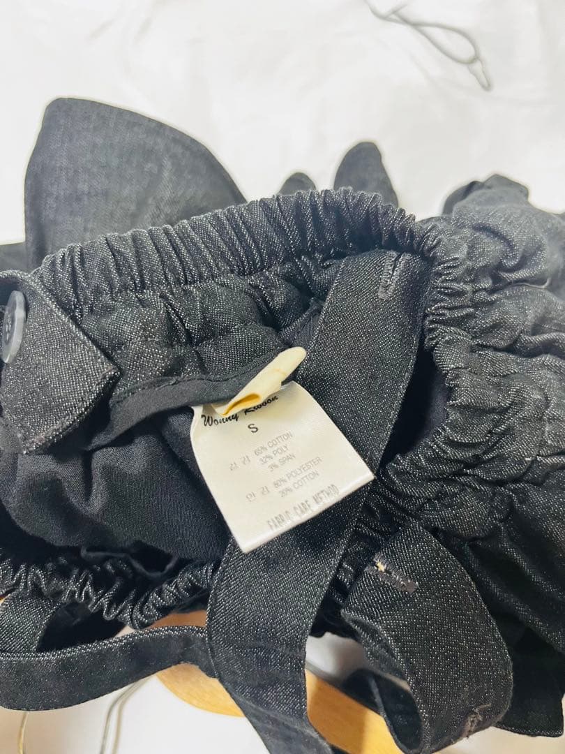 wonnyribbon ブラックフリルスカート