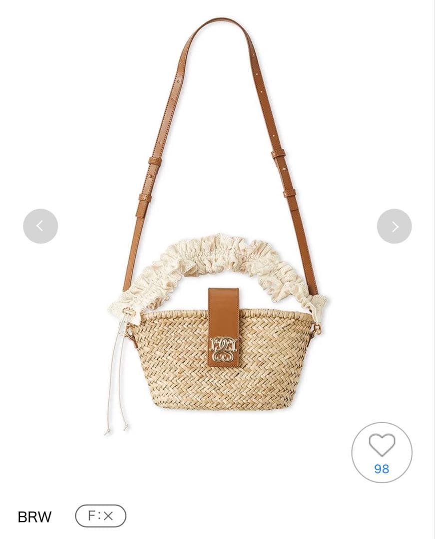 コットンショルダーブレードバッグ　ブラウン