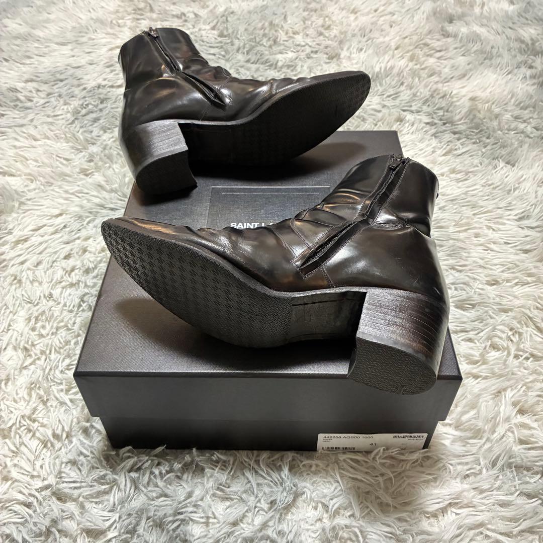 【○箱あり】SAINT LAURENT PARIS 本革 41 BLACK