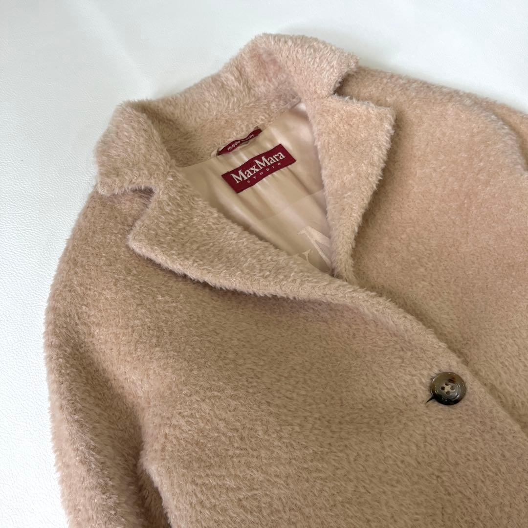 美品✨近年物　マックスマーラ　アルパカシャギー　テディベアコート　ベージュ　36