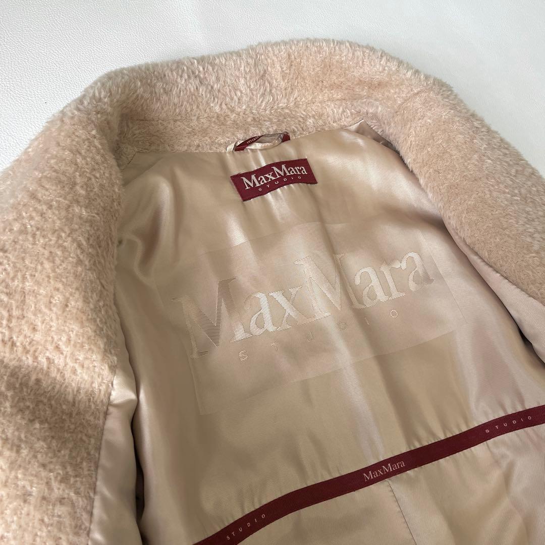 美品✨近年物　マックスマーラ　アルパカシャギー　テディベアコート　ベージュ　36